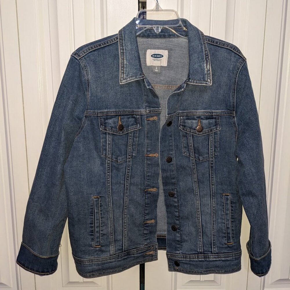 Old Navy Dark Wash Denim Jacket Womens Size L